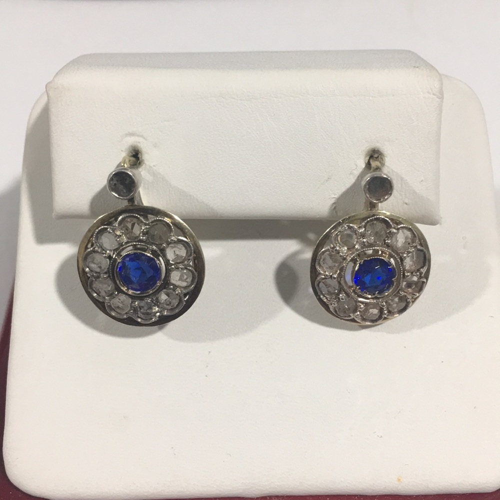 14k Gold Antique Old Miners Diamond 💎 Earrings